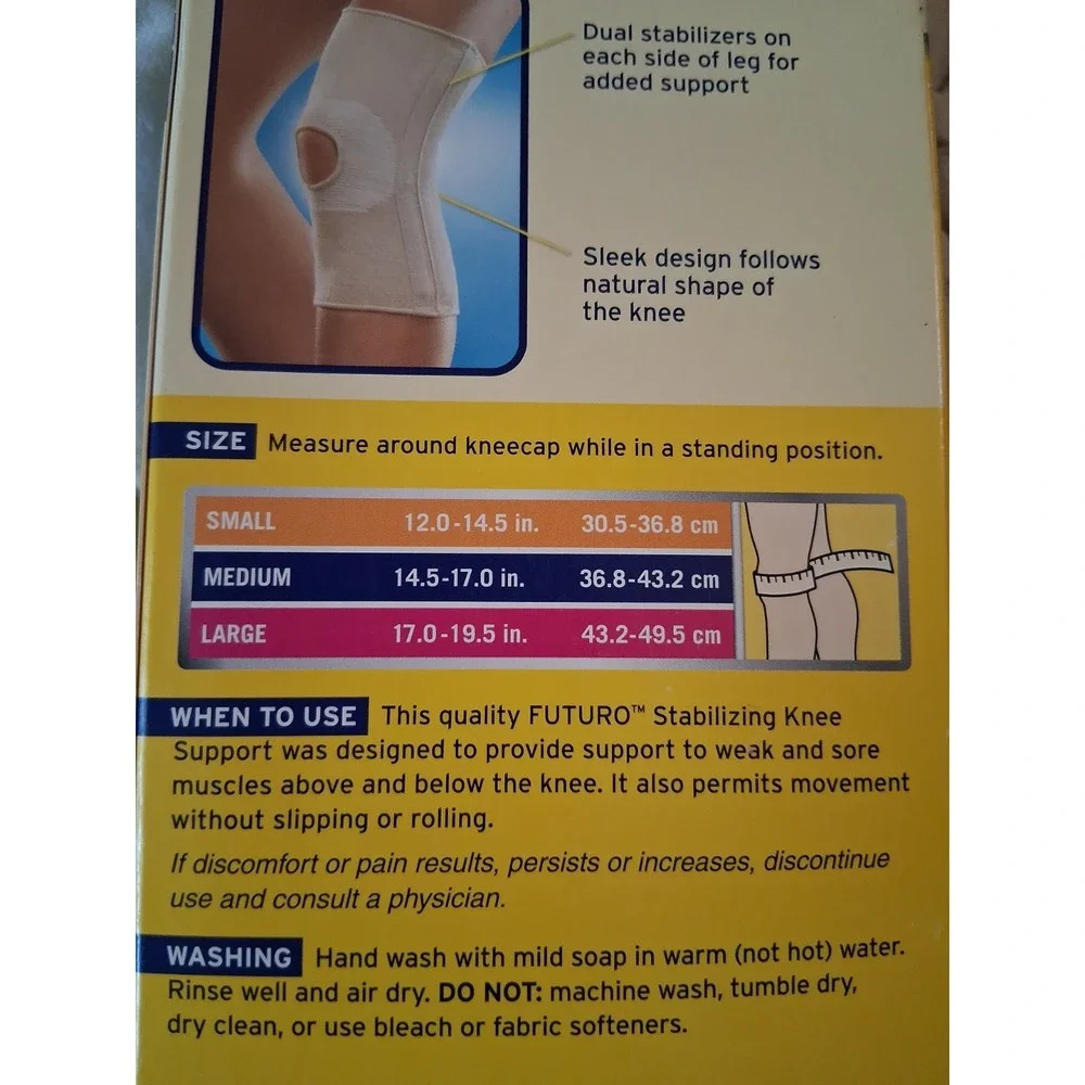 Futuro Stabilizing Knee Brace Dual Side Stabilizers  Size Medium 17-19.5 In.